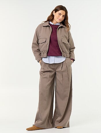 Pantalon large taille haute