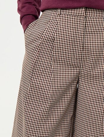 Pantalon large taille haute