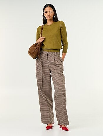 Pantalon large taille haute