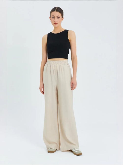 Pantalon large taille haute mixray - Kiabi Pantalon large taille haute mixray - Kiabi
