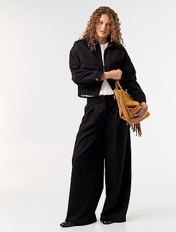 Pantalon large taille haute