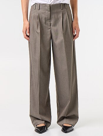 Pantalon large taille haute