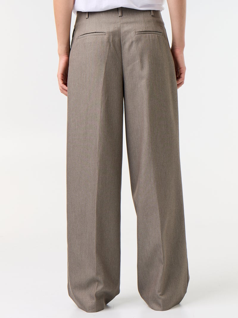 Pantalon large taille haute Vert - Kiabi