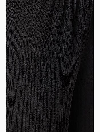 Pantalon large texturé taille haute istanbul