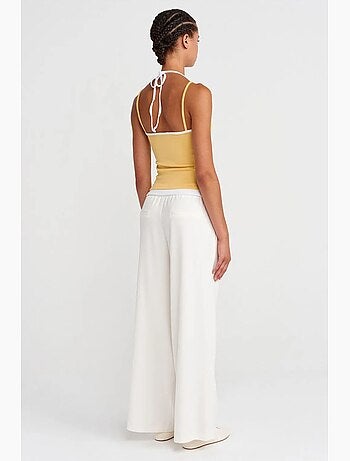 Pantalon large tissé à taille à cordon dilvin