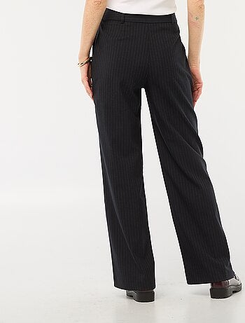 Pantalon large uni avec ouverture zippée et par crochet