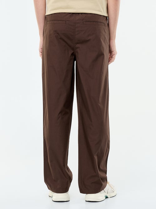 Pantalon large uni en popeline - Kiabi Pantalon large uni en popeline - Kiabi