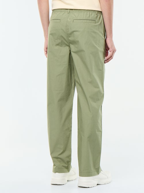 Pantalon large uni en popeline - Kiabi Pantalon large uni en popeline - Kiabi
