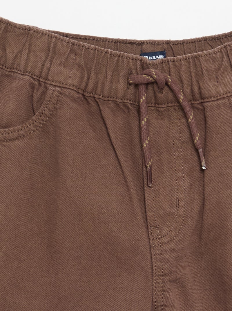Pantalon large uni Marron - Kiabi