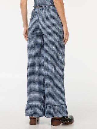 PANTALON VICHY BLEU JEANS main image 1