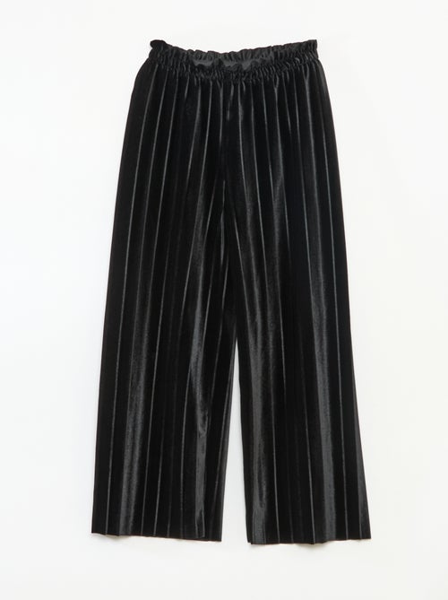 Pantalon large wide leg en maille velvet côtelé - Kiabi