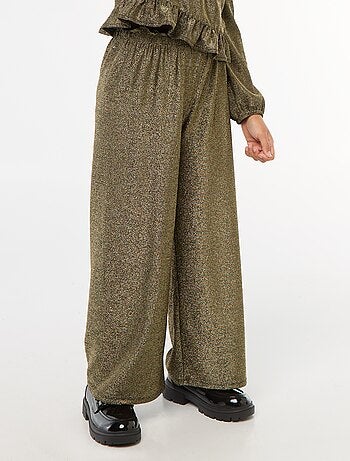 Pantalon large wide leg fit en maille bisou