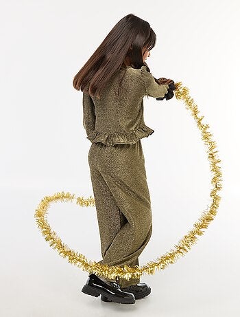 Pantalon large wide leg fit en maille bisou