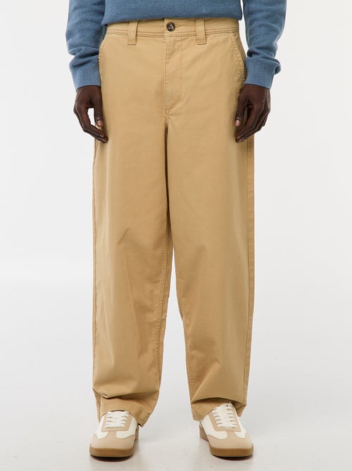 Pantalon large / wide leg uni en twill - Kiabi