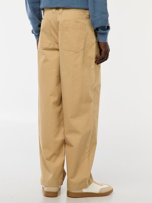 Pantalon large / wide leg uni en twill - Kiabi