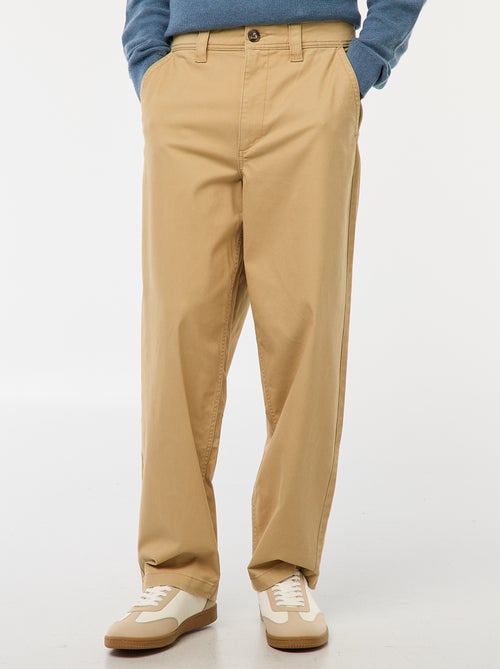 Pantalon large / wide leg uni en twill - Kiabi