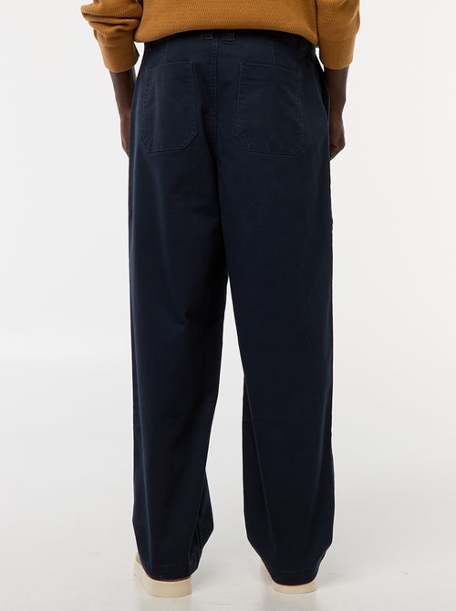 Pantalon large / wide leg uni en twill - Kiabi