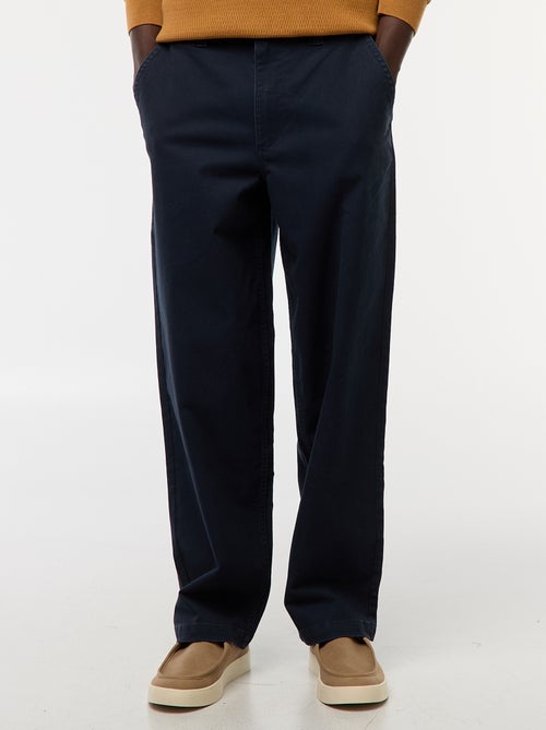 Pantalon large / wide leg uni en twill - Kiabi