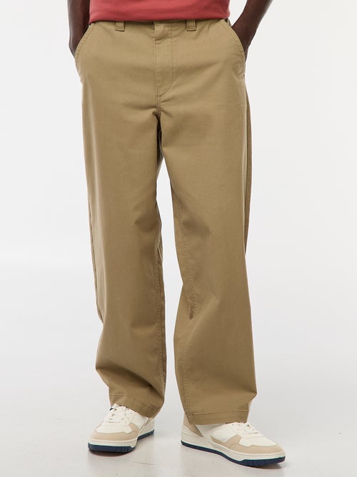 Pantalon large / wide leg uni en twill - Kiabi