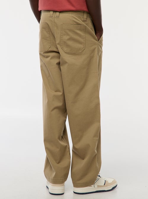 Pantalon large / wide leg uni en twill - Kiabi