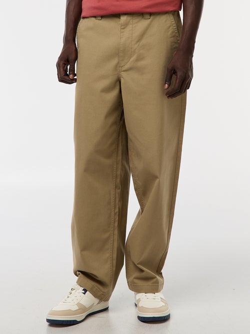 Pantalon large / wide leg uni en twill - Kiabi