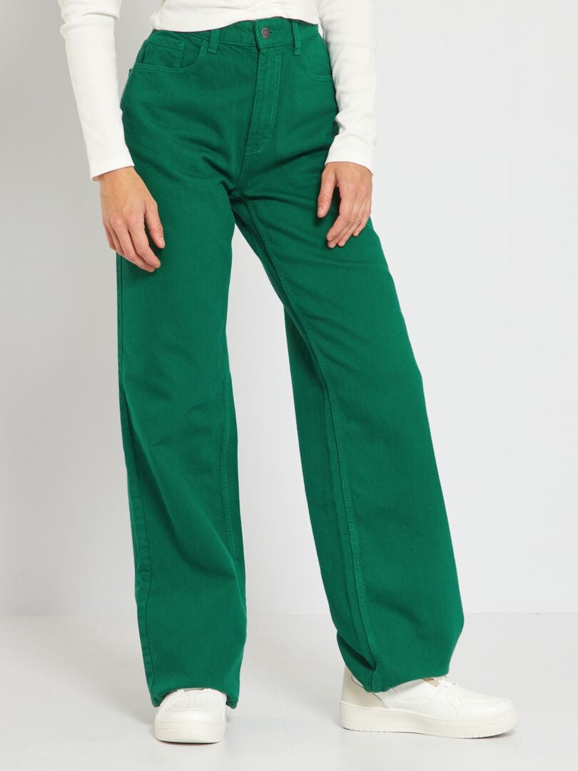 Pantalon large wide leg Vert sapin - Kiabi