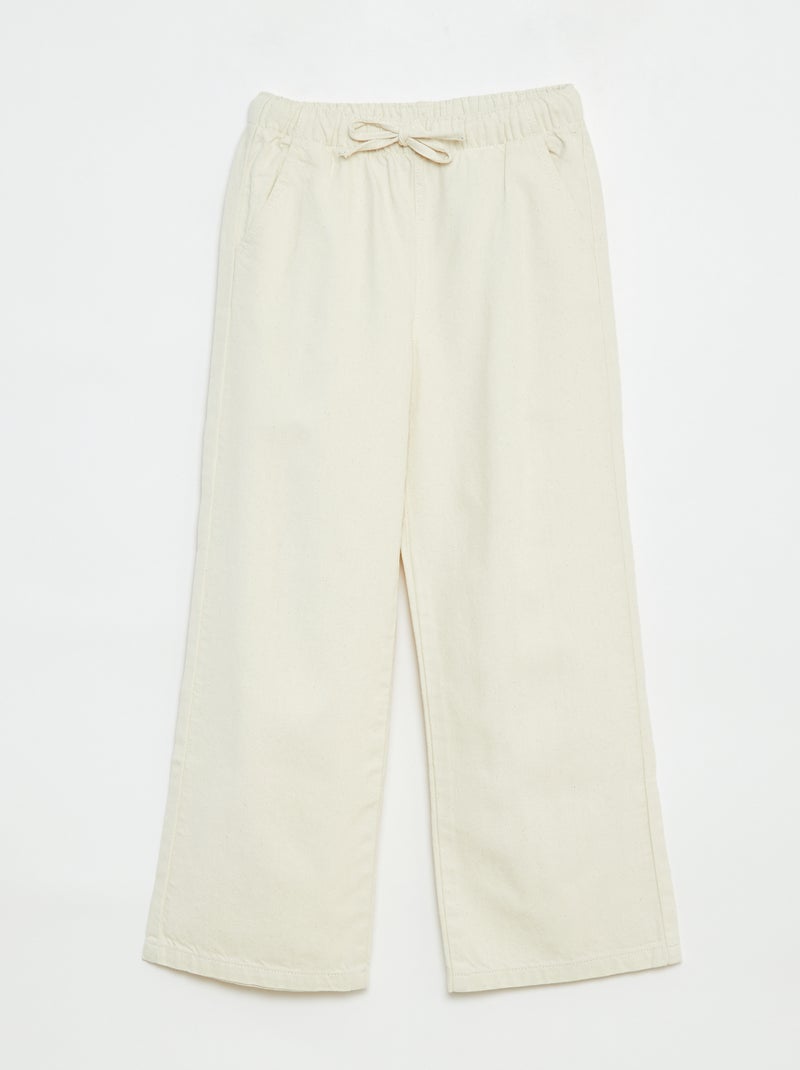 Pantalon léger à la coupe large Blanc - Kiabi