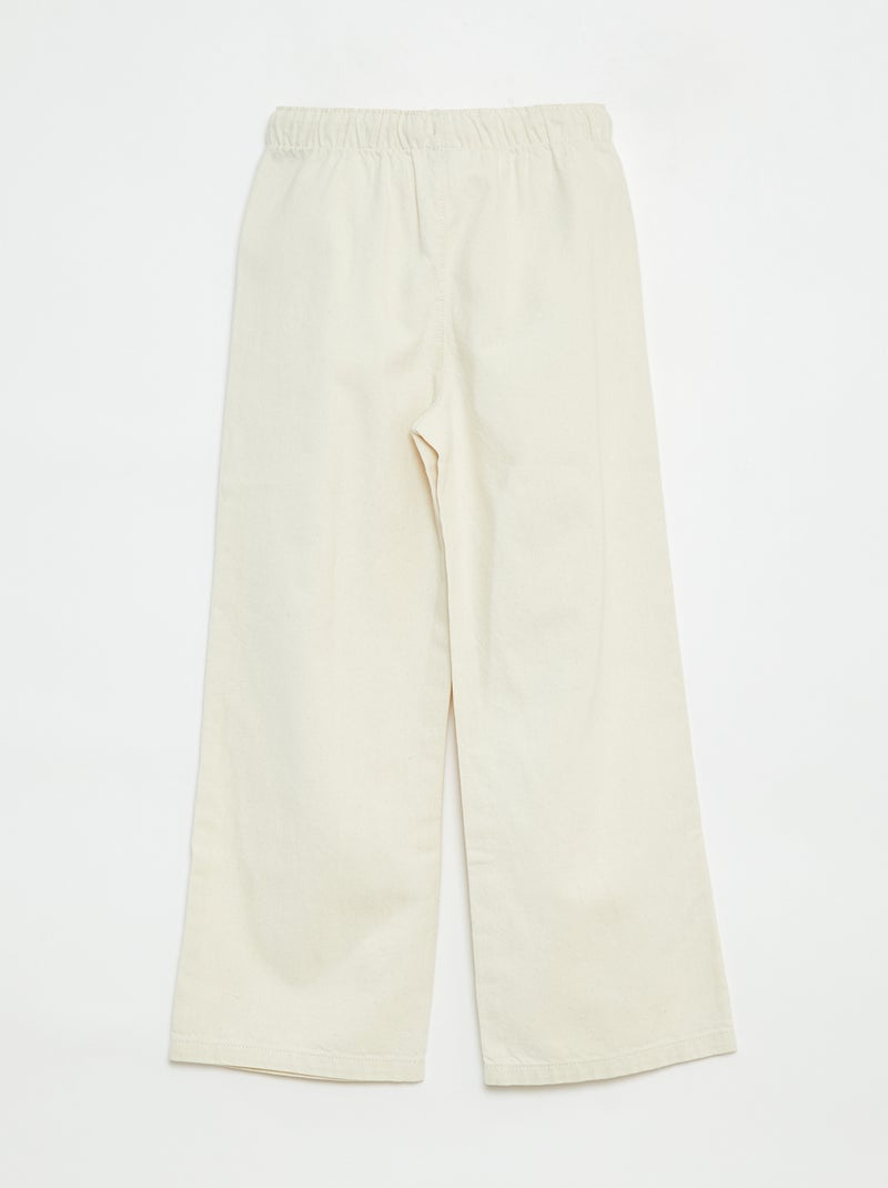 Pantalon léger à la coupe large Blanc - Kiabi