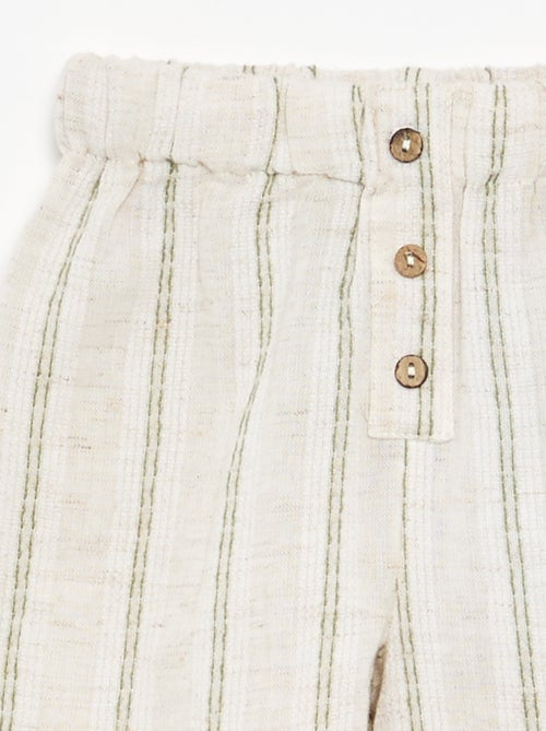 Pantalon léger rayé - Kiabi