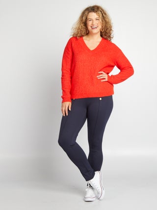 Pantalon legging avec boutons dorés