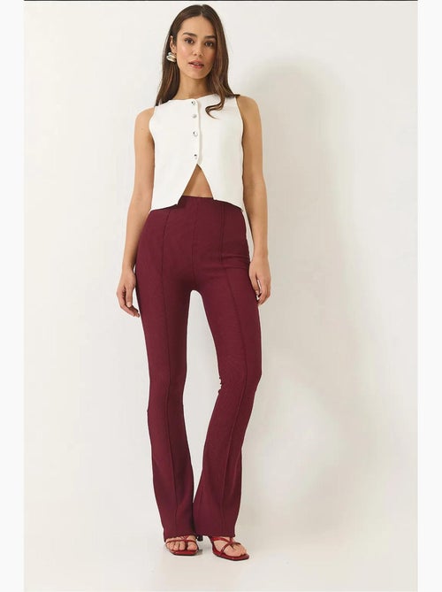 Pantalon legging côtelé évasé taille haute lucci - Kiabi