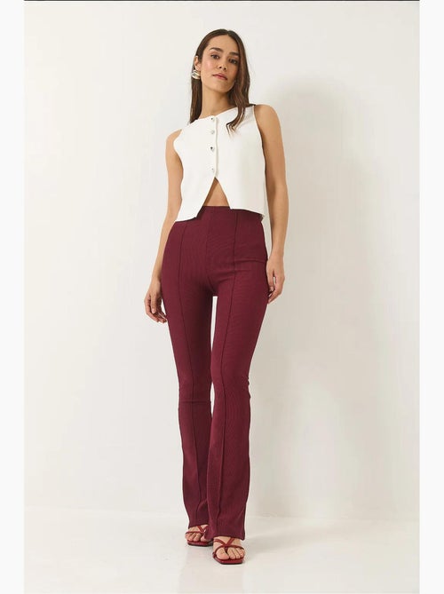 Pantalon legging côtelé évasé taille haute lucci - Kiabi