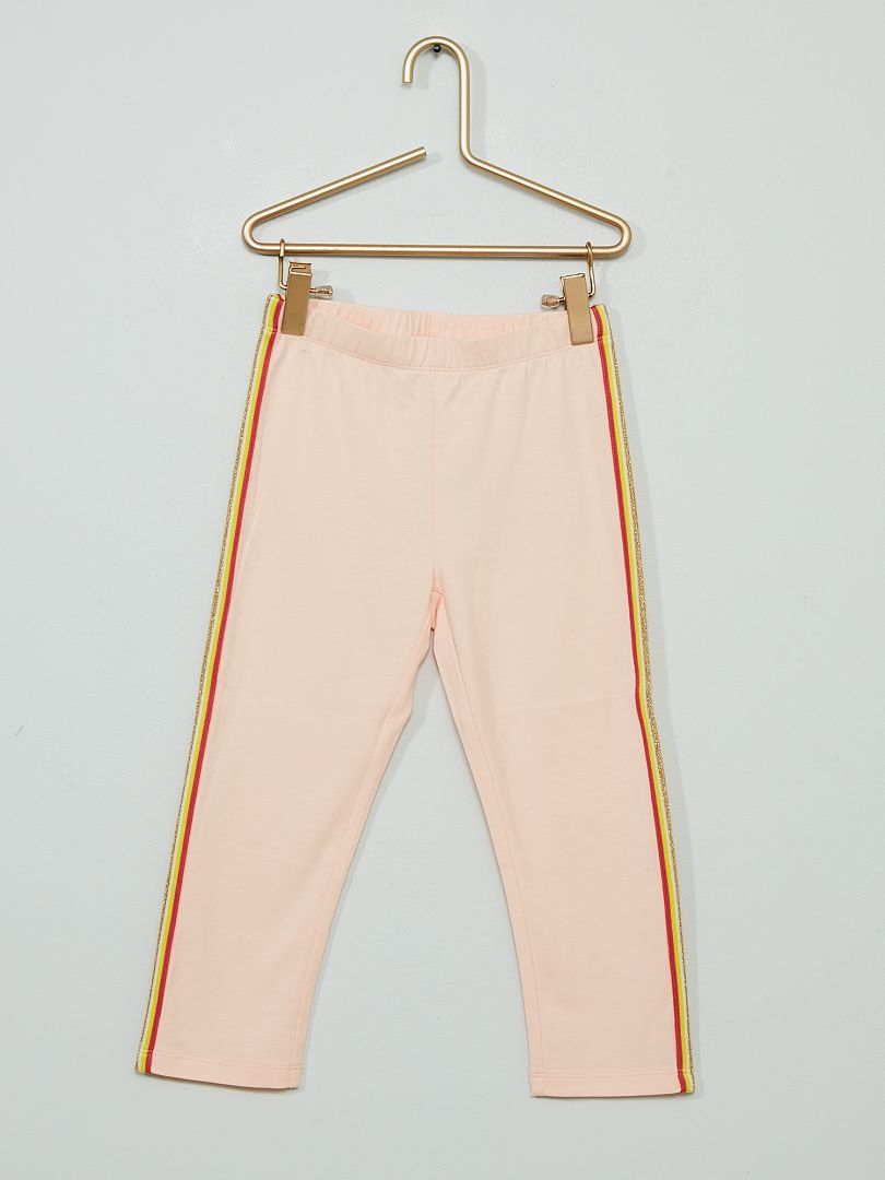Pantalon legging court majoritairement en coton rose - Kiabi
