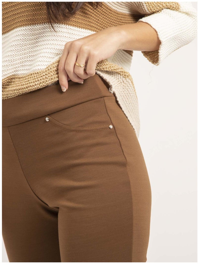 Pantalon legging eplume Marron - Kiabi