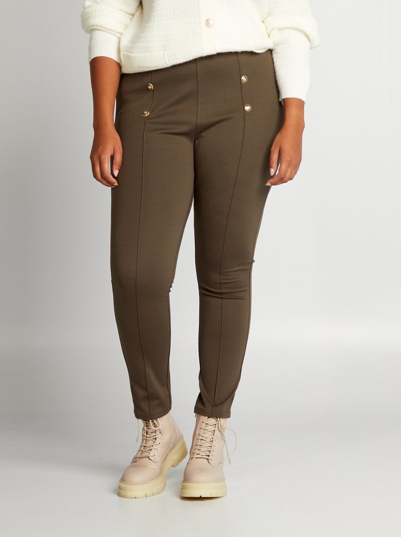 Pantalon legging taille haute Kaki - Kiabi