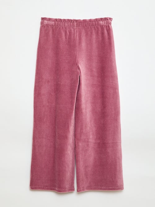 Pantalon legging wide leg en velours côtelé - Kiabi