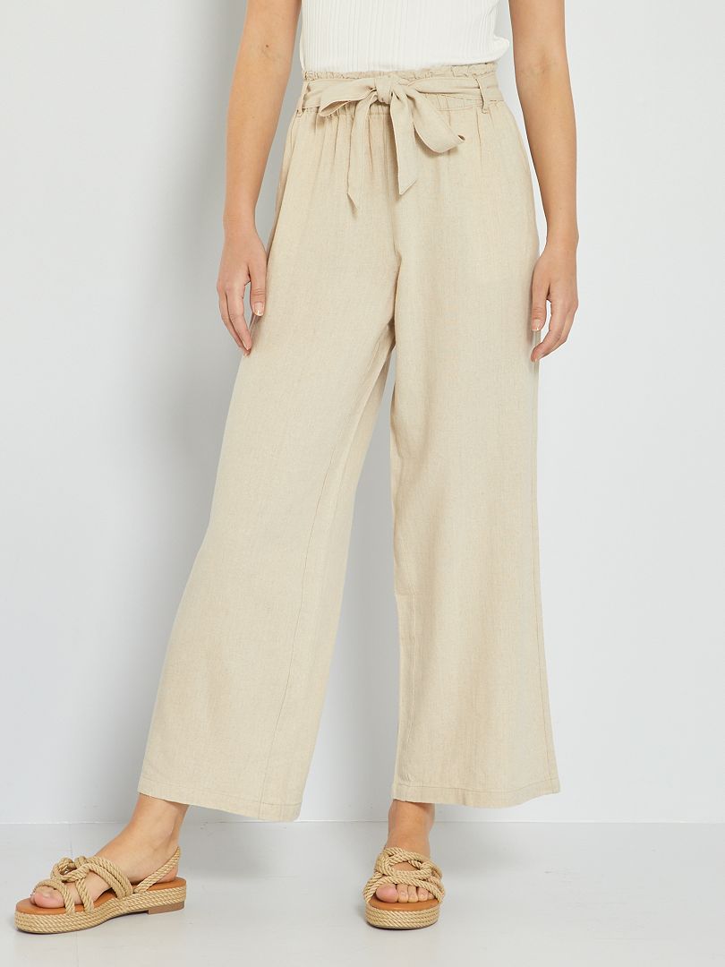 Pantalon lin et viscose 'JDY' - Beige - Kiabi - 27.00€