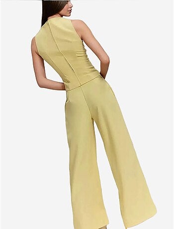 Pantalon long à jambes larges plissées