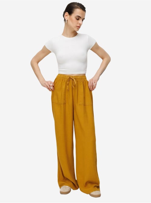 Pantalon long à taille élastique et jambe droite pour femme mixray - Kiabi Pantalon long à taille élastique et jambe droite pour femme mixray - Kiabi