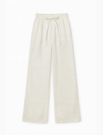 Pantalon long à taille élastique et jambe droite pour femme mixray