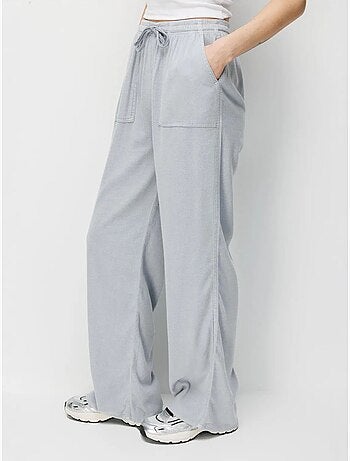 Pantalon long à taille élastique et jambe droite pour femme mixray