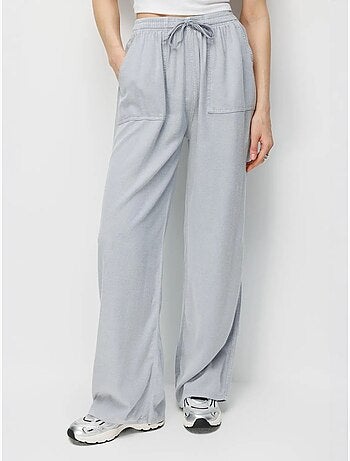 Pantalon long à taille élastique et jambe droite pour femme mixray