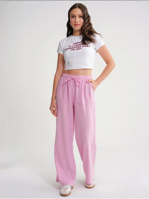 Pantalon long à taille élastique et jambe droite pour femme mixray - Kiabi Pantalon long à taille élastique et jambe droite pour femme mixray - Kiabi