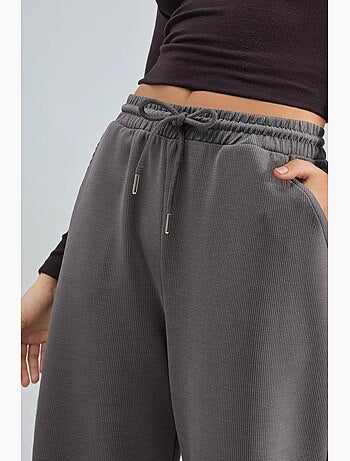 Pantalon long côtelé à taille élastiquée avec cordon de serrage busem