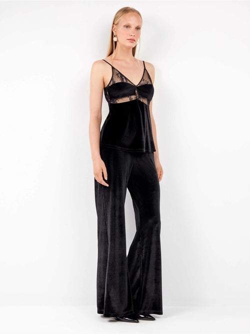 Pantalon long en velours élastique avec design élégant - Kiabi
