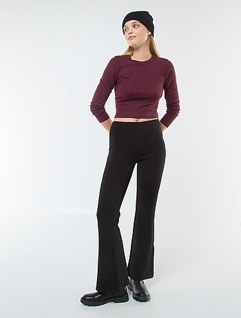 Pantalon maille lourde et douce coupe bootcut