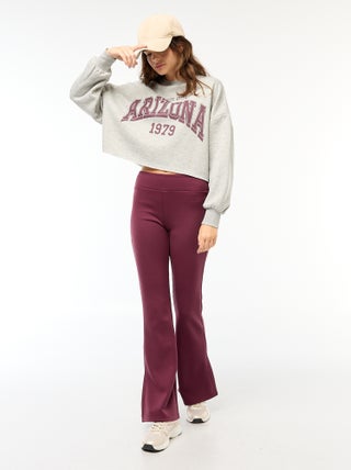 Pantalon maille lourde et douce coupe bootcut