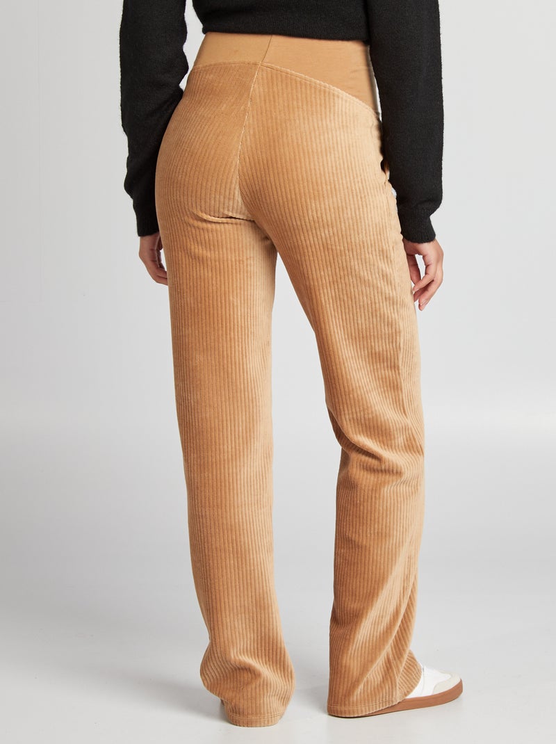 Pantalon maternité velours côtelé Beige - Kiabi