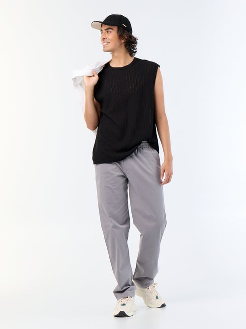 Pantalon matière effet peau de pêche - Kiabi