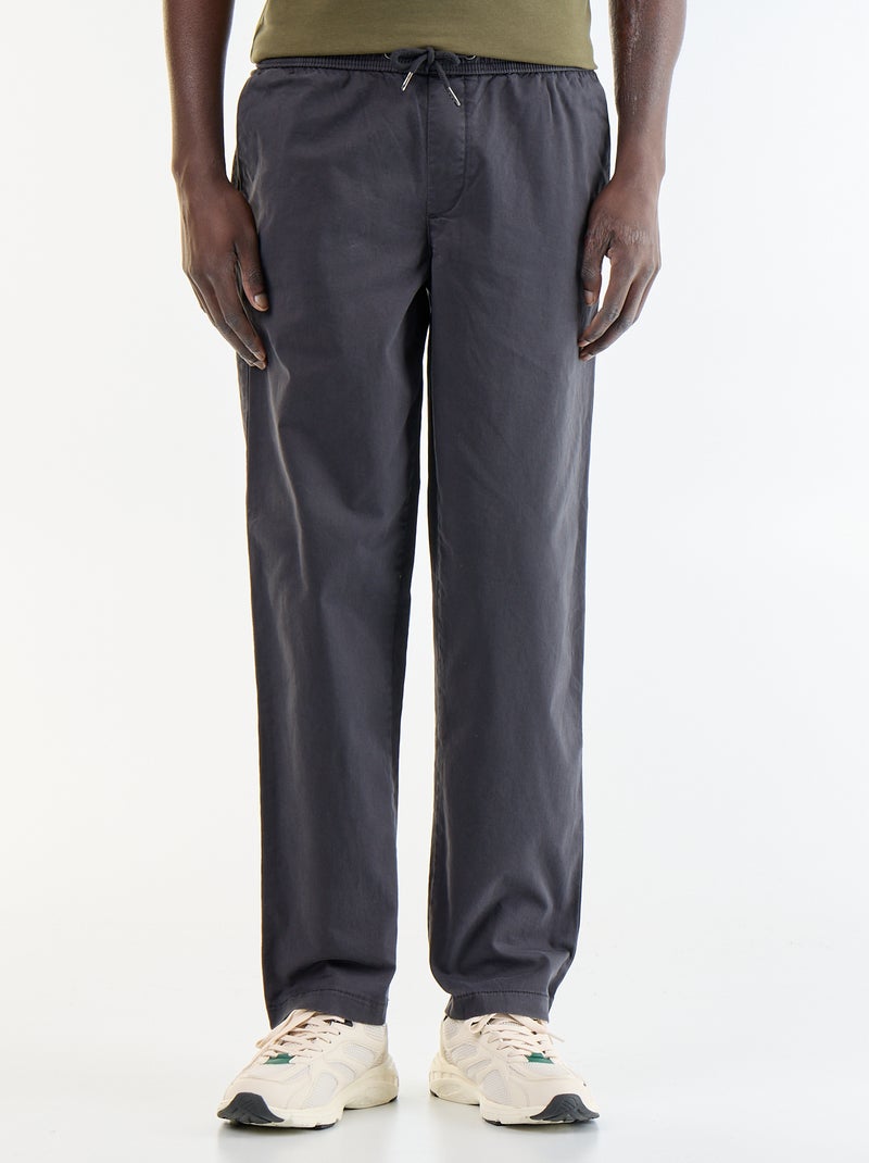 Pantalon matière effet peau de pêche Noir - Kiabi